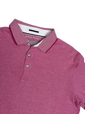 TED BAKER Luxury Designer Golf Business Casual Polo Tee Shirt Red Men 4 (Size M)